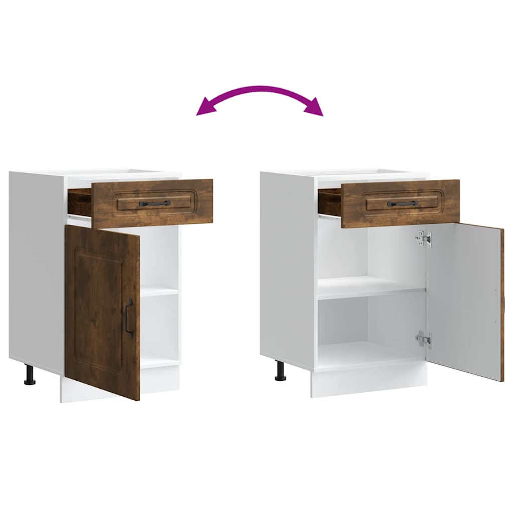 vidaXL ντουλάπι βάσης κουζίνας Kalmar Καπνιστή δρυς Επεξεργασμένο Ξύλο