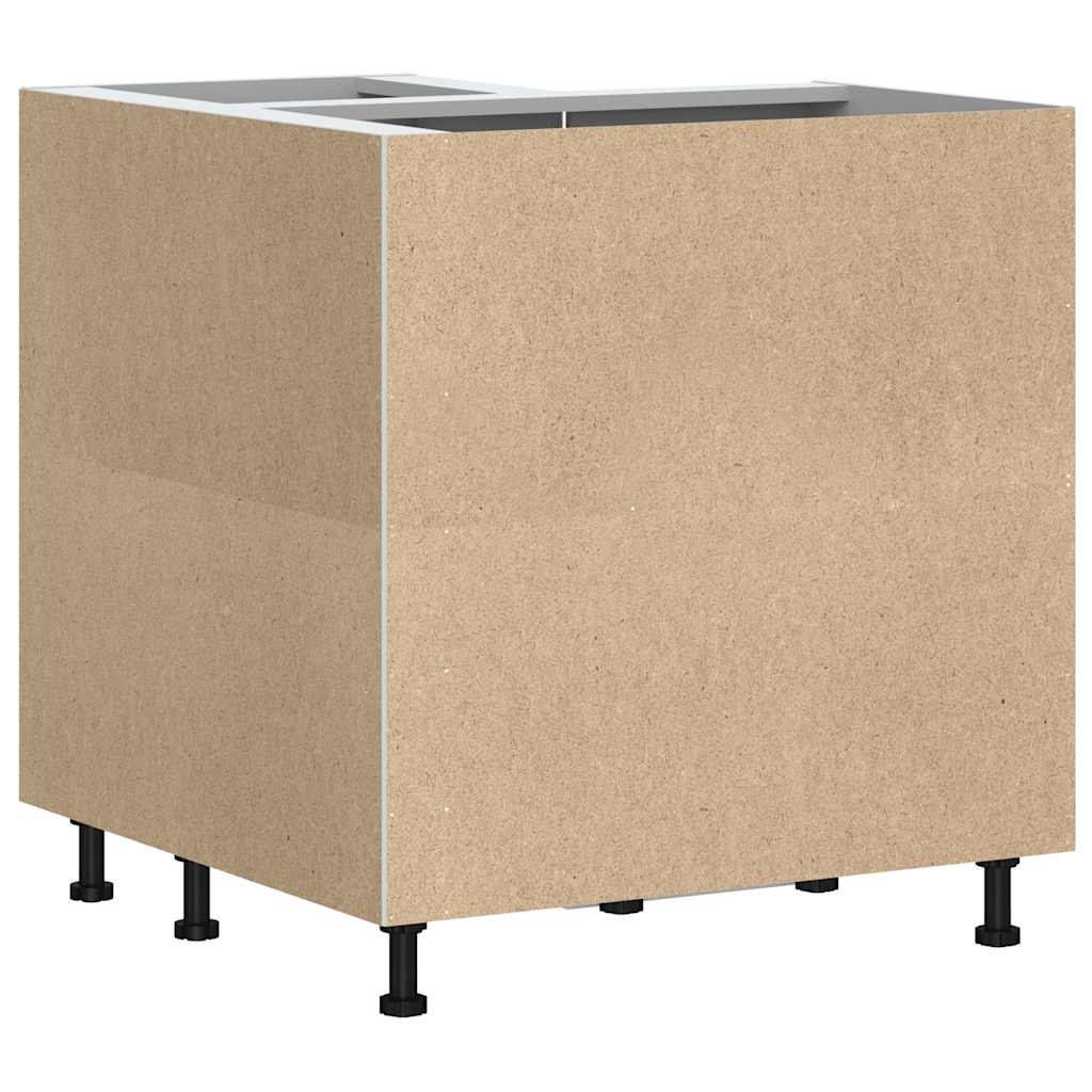 vidaXL Γωνιακό ντουλάπι βάσης κουζίνας Kalmar Γυαλιστ.Λευκό Επεξ. Ξύλο