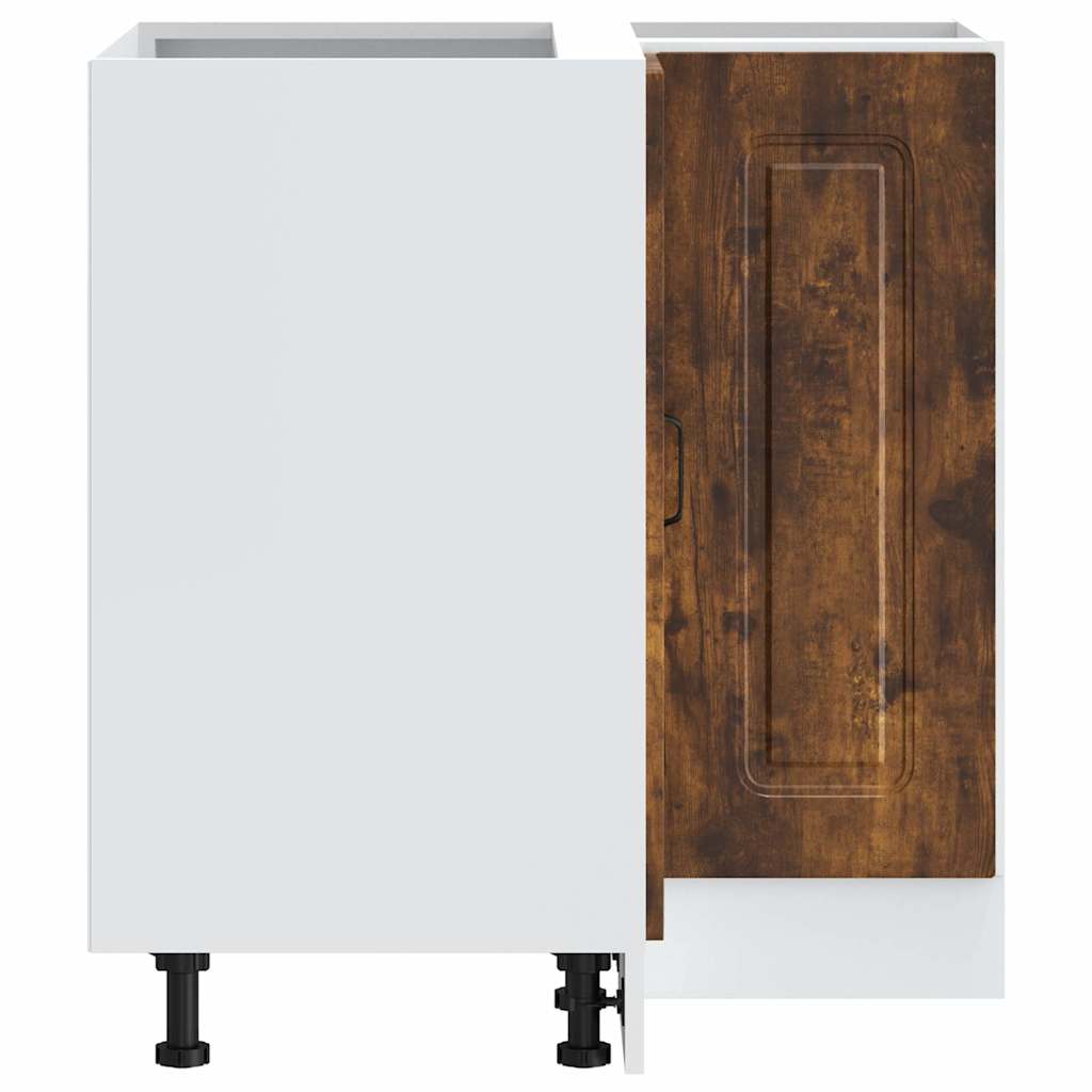 vidaXL Γωνιακό ντουλάπι βάσης κουζίνας Kalmar Καπνιστή Δρυς Επεξ. Ξύλο