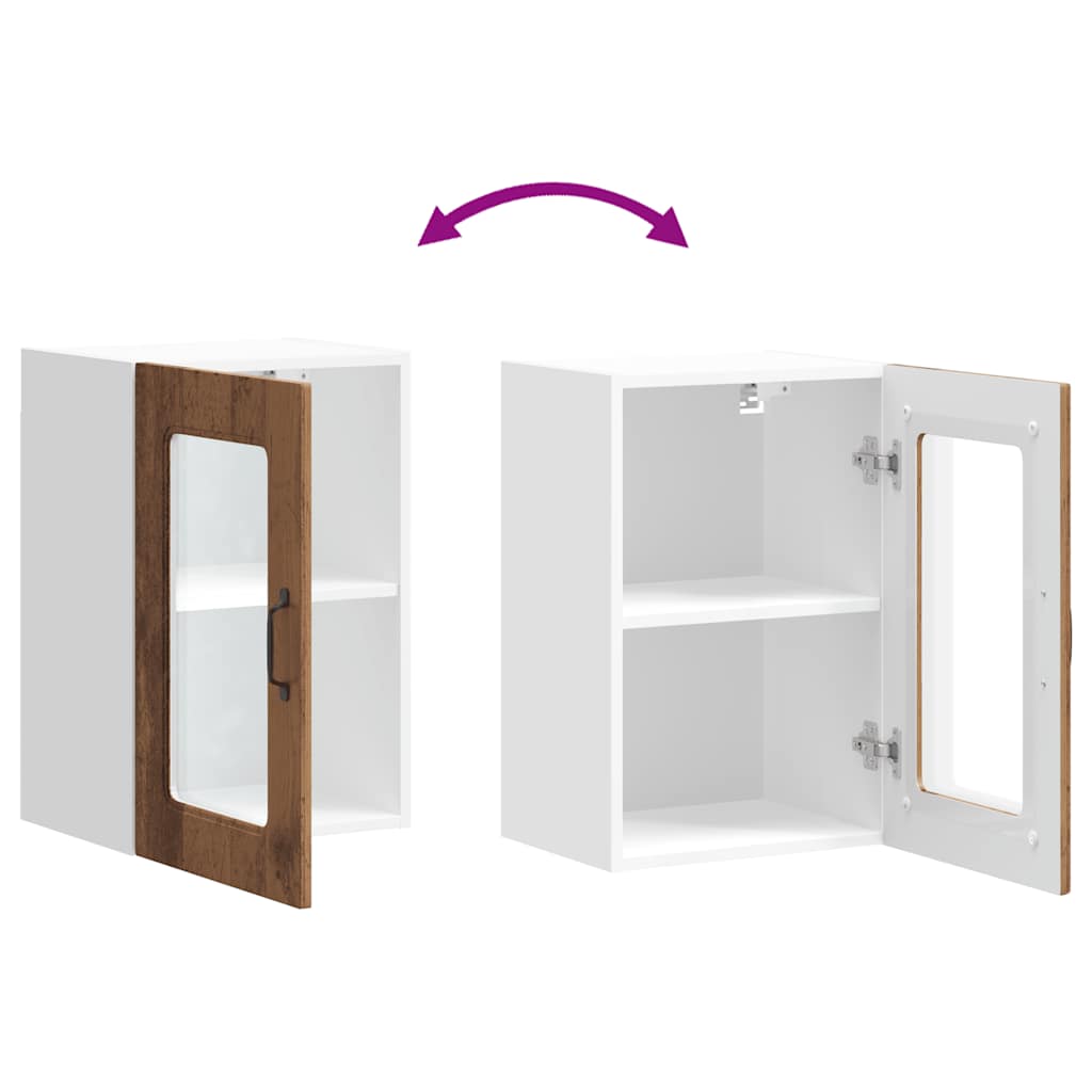 vidaXL Ντουλάπι τοίχου κουζίνας με γυάλινη πόρτα "Kalmar" Παλιό ξύλο