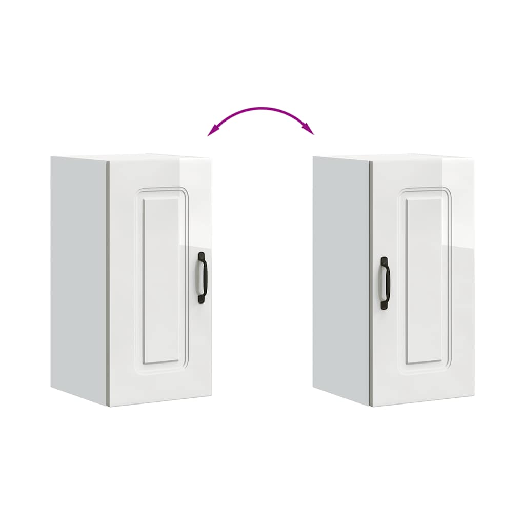 vidaXL ντουλάπι τοίχου κουζίνας "Kalmar" Υψηλή στιλπνότητα λευκό