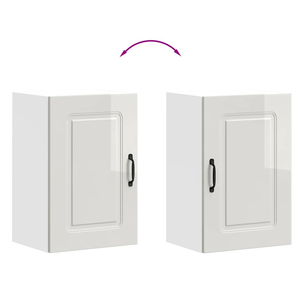 vidaXL ντουλάπι τοίχου κουζίνας "Kalmar" Υψηλή στιλπνότητα λευκό