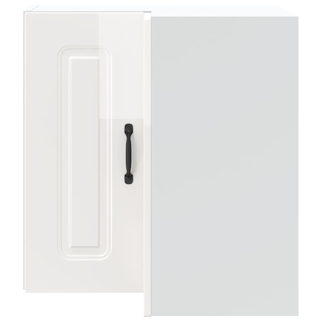 vidaXL Γωνιακό ντουλάπι τοίχου κουζίνας "Kalmar" High Gloss White