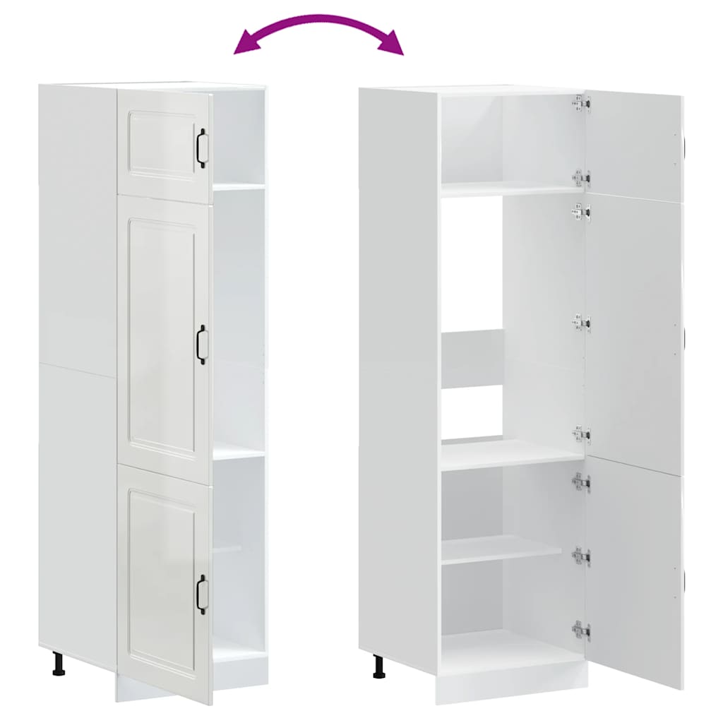 vidaXL Ντουλάπι κουζίνας "Kalmar" High Gloss White Engineered Wood