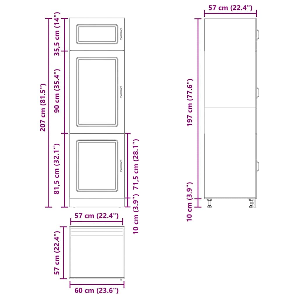 vidaXL Ντουλάπι κουζίνας "Kalmar" Σκυρόδεμα Γκρι Τεχνητό ξύλο