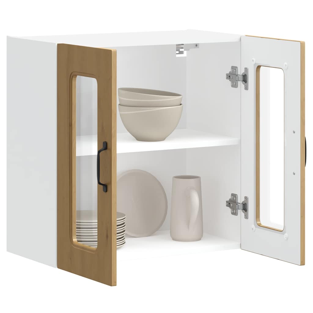 vidaXL Ντουλάπι κουζίνας με γυάλινη πόρτα "Kalmar" Artisan Oak