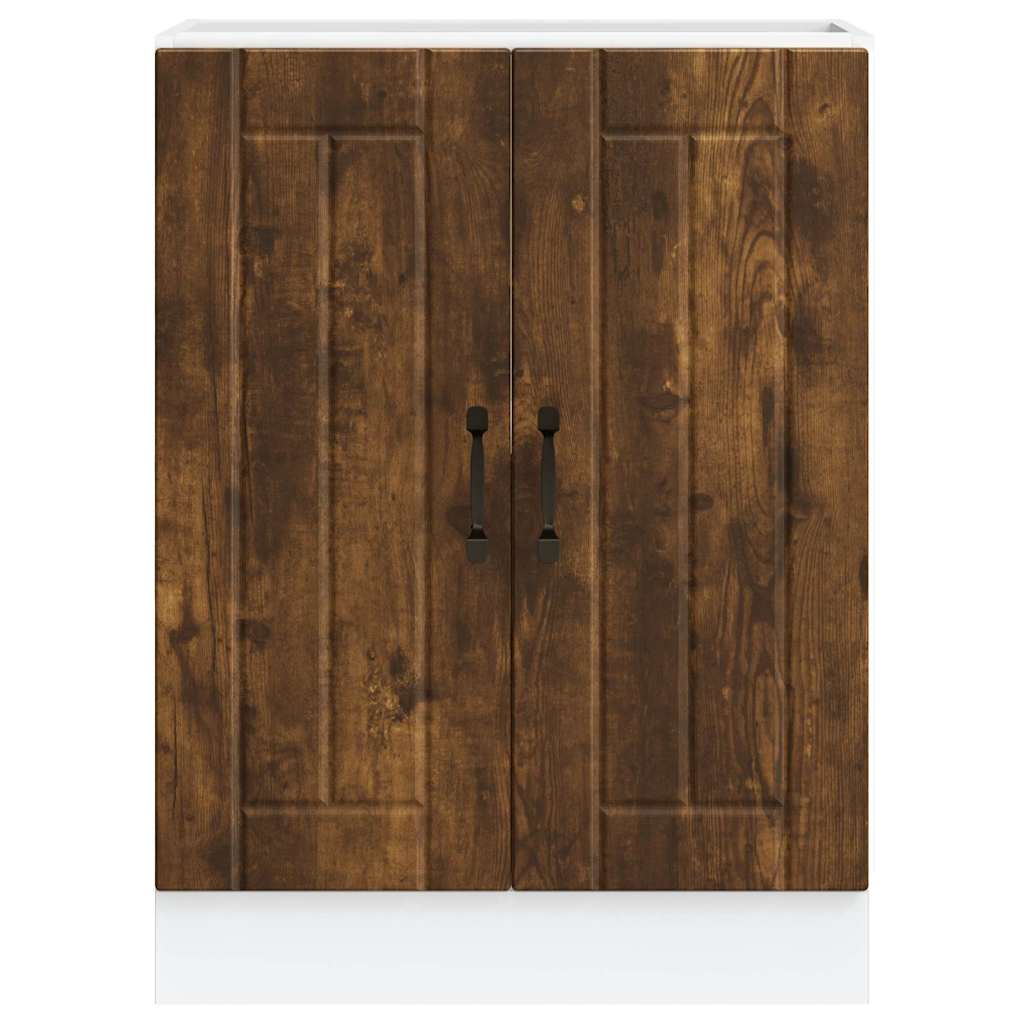 vidaXL Ντουλάπι βάσης νεροχύτη "Lucca" Καπνιστή δρυς