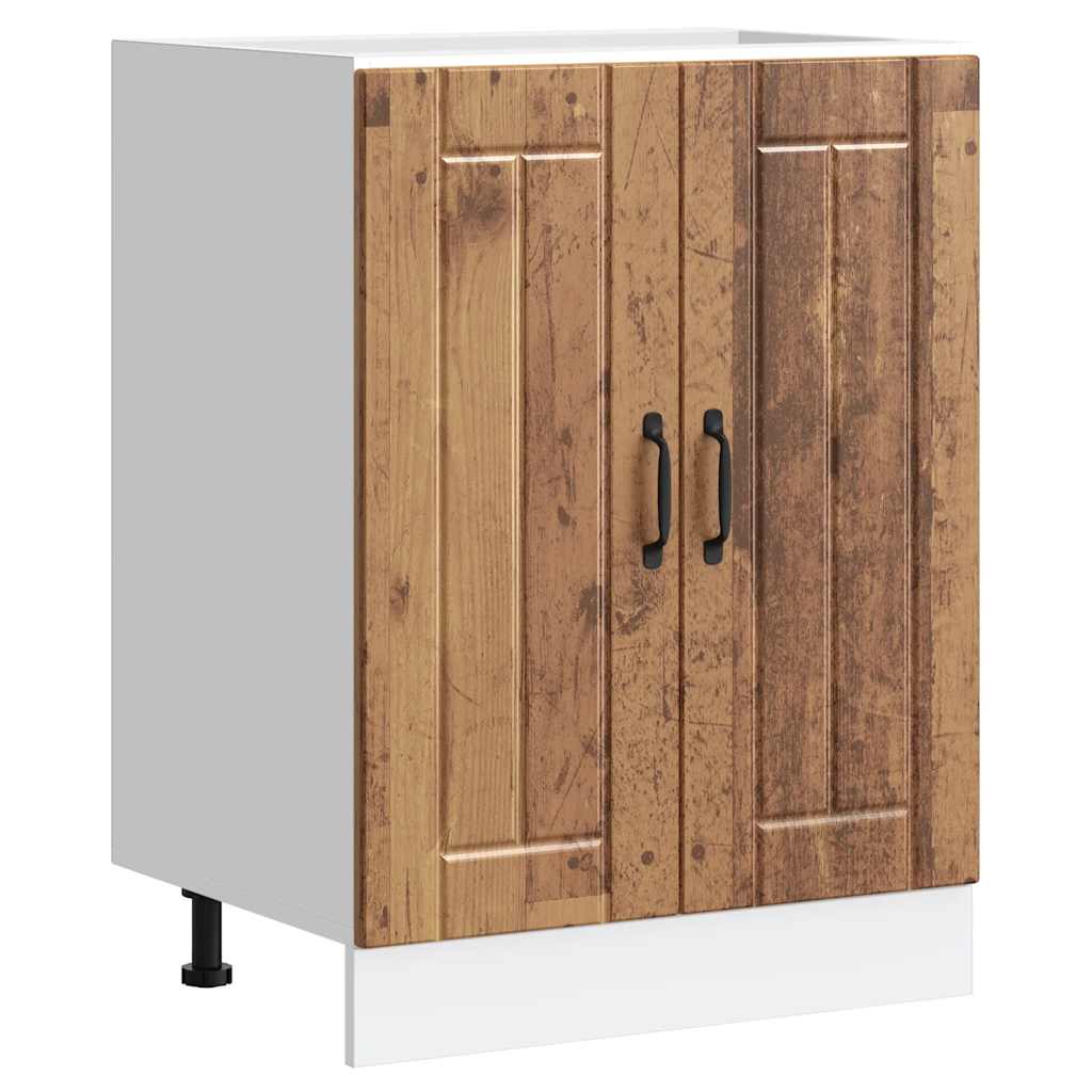 vidaXL νιπτήρας ντουλάπι βάσης "Lucca" Παλιό ξύλο μηχανουργικό ξύλο