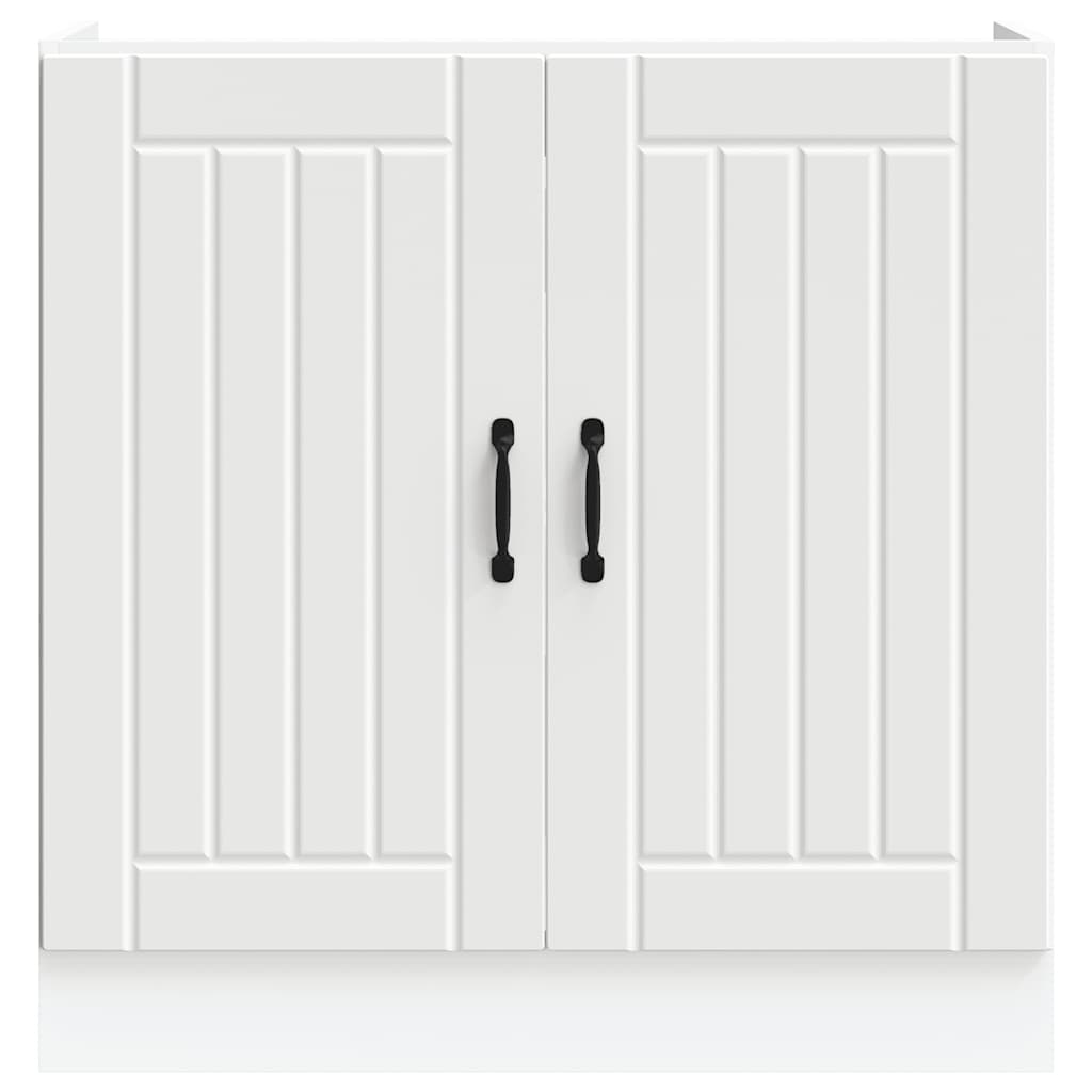 vidaXL Ντουλάπι βάσης νεροχύτη "Lucca" Λευκό κατασκευασμένο ξύλο