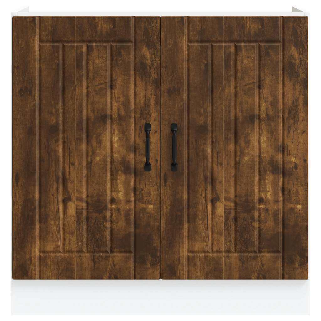 vidaXL Ντουλάπι βάσης νεροχύτη "Lucca" Καπνιστή δρυς