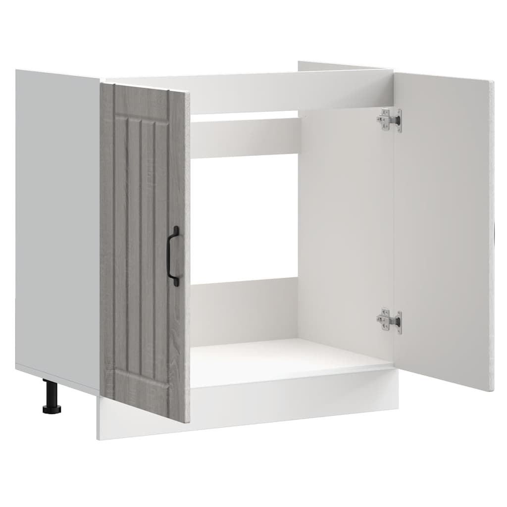 vidaXL Ντουλάπι βάσης νεροχύτη "Lucca" Γκρι Sonoma Κατασκευασμένο ξύλο
