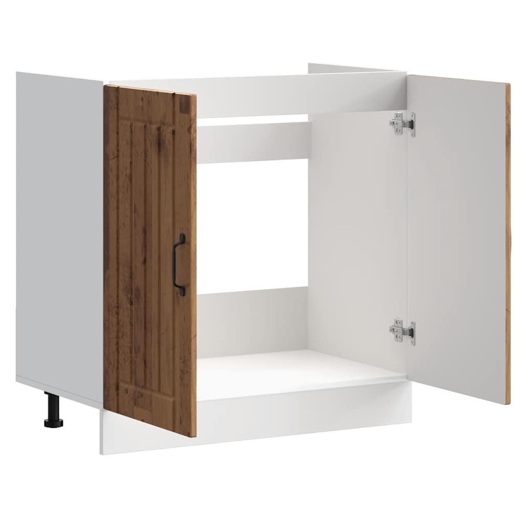 vidaXL νιπτήρας ντουλάπι βάσης "Lucca" Παλιό ξύλο μηχανουργικό ξύλο