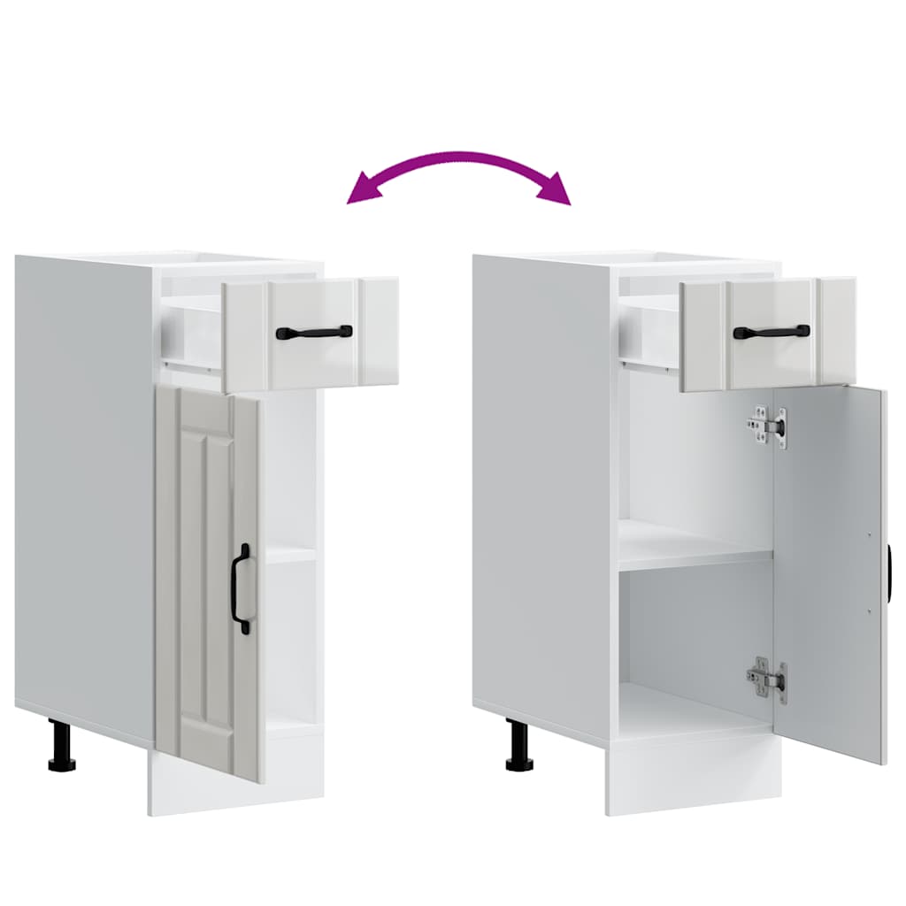 vidaXL ντουλάπι βάσης κουζίνας Lucca Λευκό Υψηλής στιλπνότητας