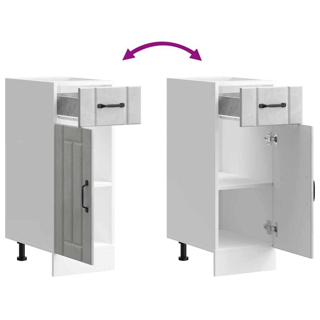 vidaXL ντουλάπι βάσης κουζίνας Lucca Μπετόν Γκρι κατασκευασμένο ξύλο