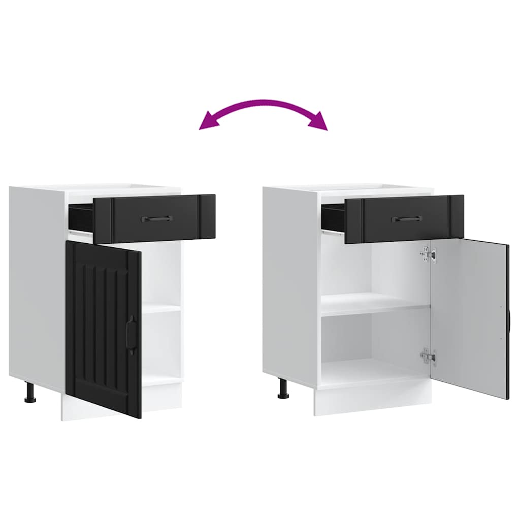 vidaXL ντουλάπι βάσης κουζίνας Lucca Μαύρο κατασκευασμένο ξύλο