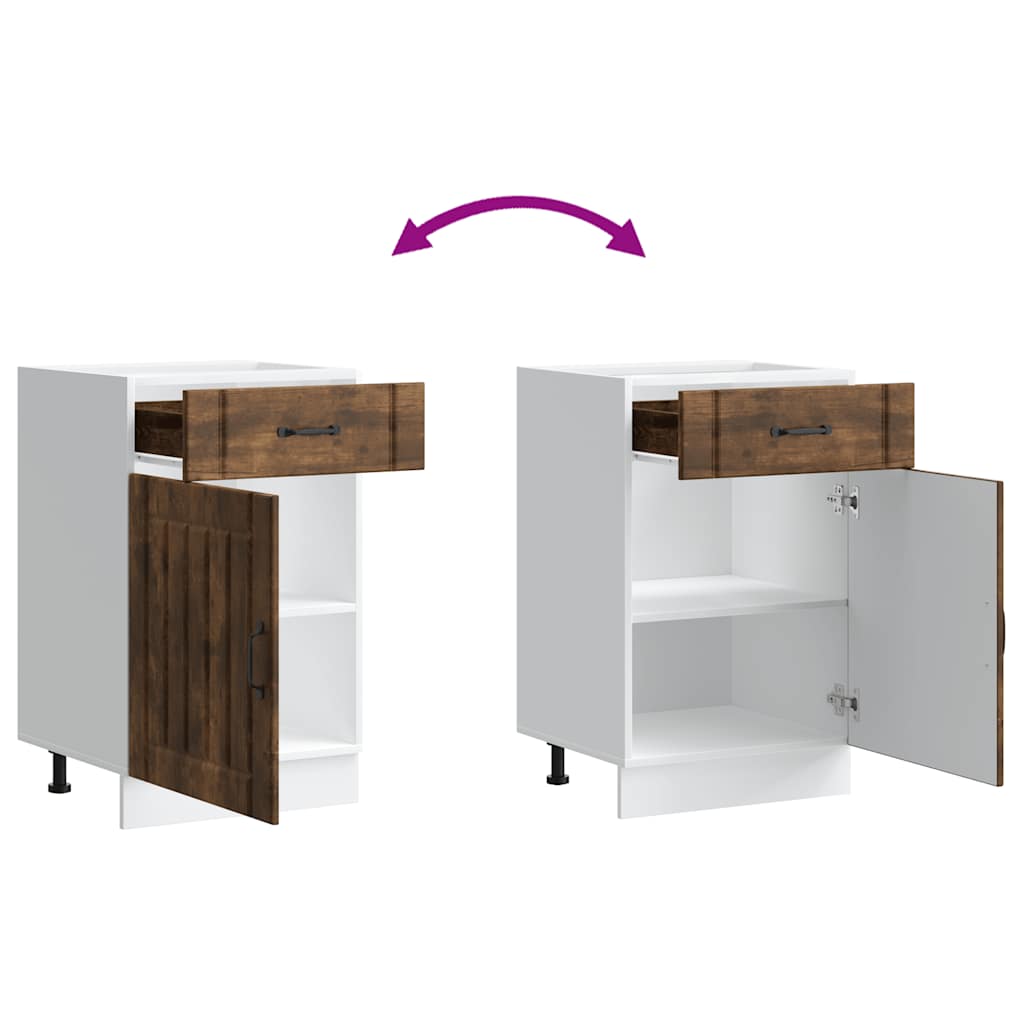 vidaXL ντουλάπι βάσης κουζίνας Lucca Καπνιστή βελανιδιά