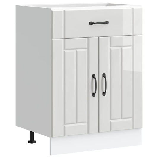 vidaXL ντουλάπι βάσης κουζίνας Lucca Λευκό Υψηλής στιλπνότητας