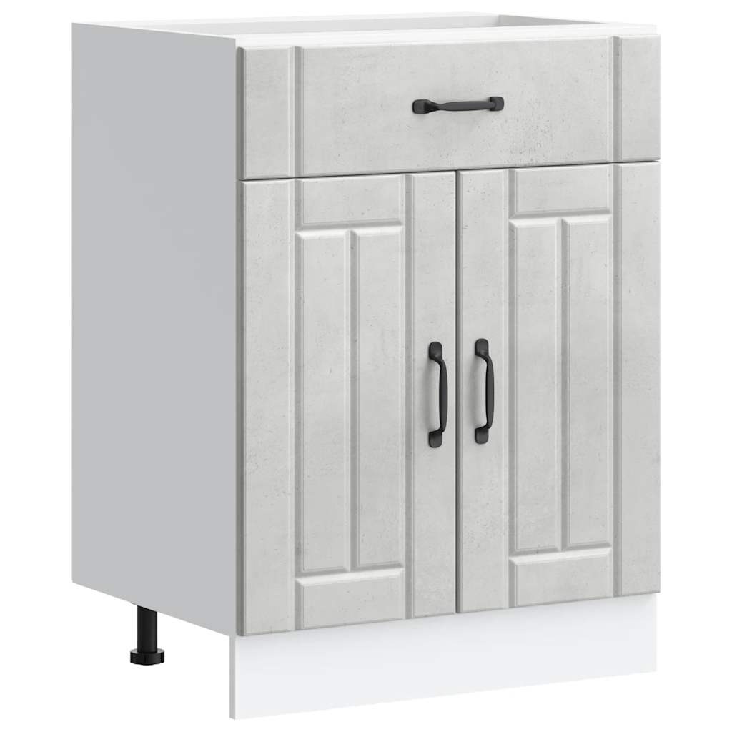 vidaXL ντουλάπι βάσης κουζίνας Lucca Μπετόν Γκρι κατασκευασμένο ξύλο