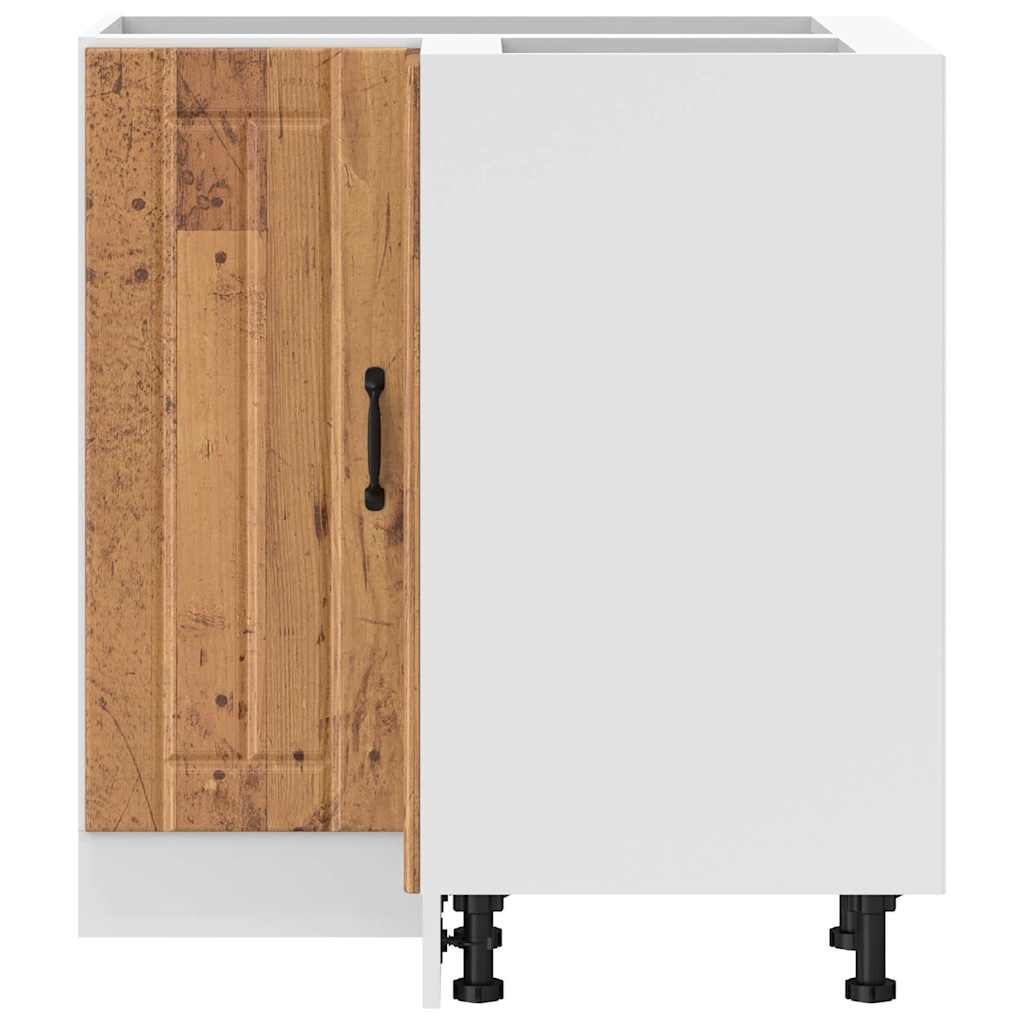 vidaXL Γωνιακό ντουλάπι βάσης κουζίνας "Lucca" Παλαιό ξύλο