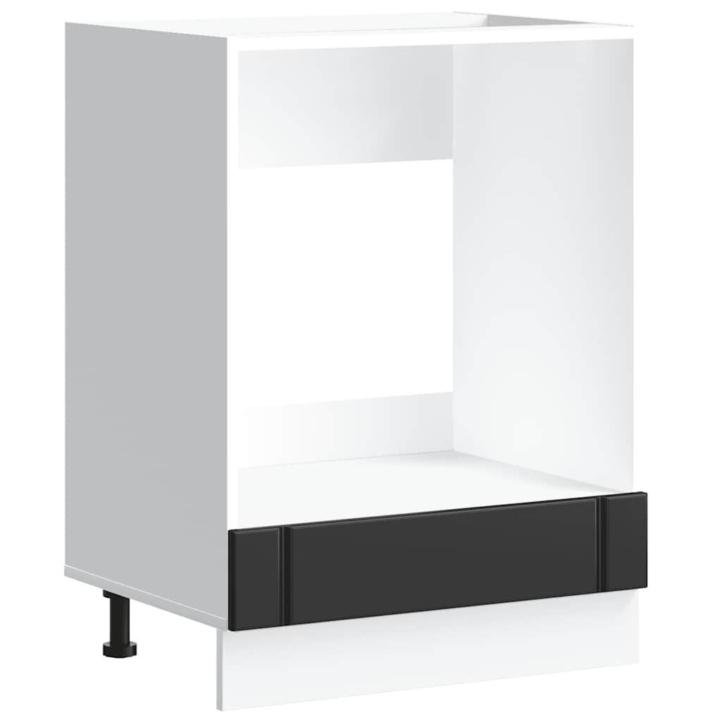 vidaXL Ντουλάπι φούρνου "Lucca" Μαύρο μηχανουργικό ξύλο