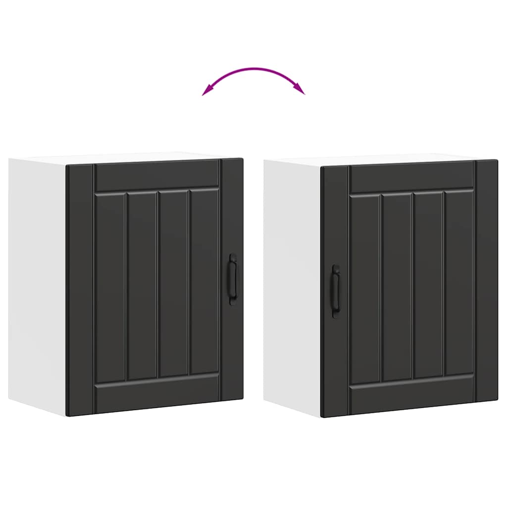 vidaXL Ντουλάπι τοίχου κουζίνας "Lucca" Μαύρο κατασκευασμένο ξύλο