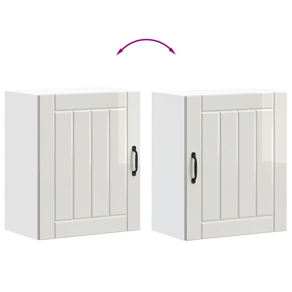 vidaXL ντουλάπι τοίχου κουζίνας "Lucca" Υψηλή στιλπνότητα λευκό