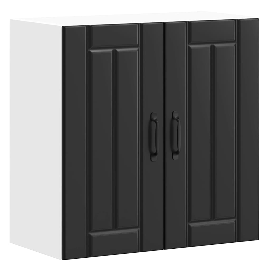 vidaXL Ντουλάπι τοίχου κουζίνας "Lucca" Μαύρο κατασκευασμένο ξύλο