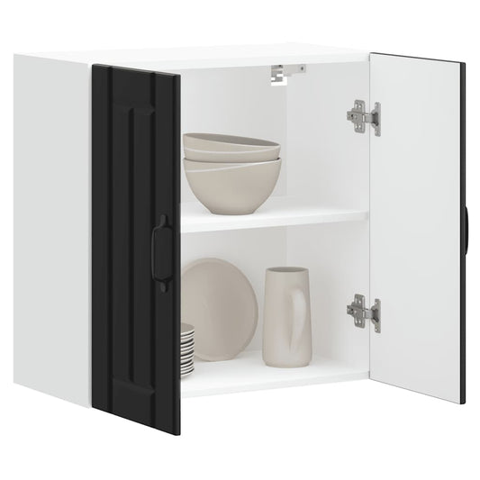 vidaXL Ντουλάπι τοίχου κουζίνας "Lucca" Μαύρο κατασκευασμένο ξύλο