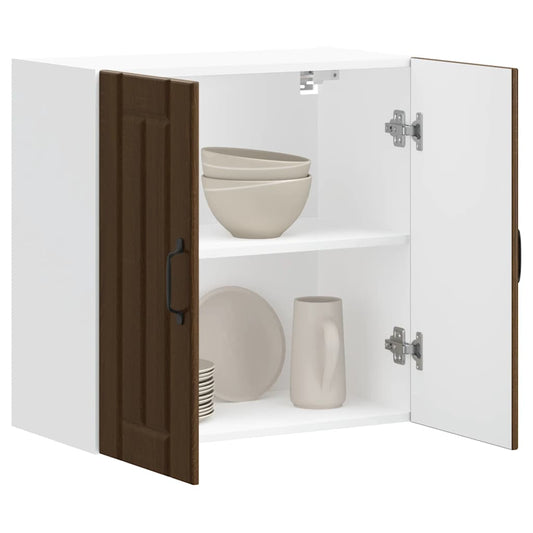 vidaXL ντουλάπι τοίχου κουζίνας "Lucca" Καφέ δρυς καπλαμά ξύλινο