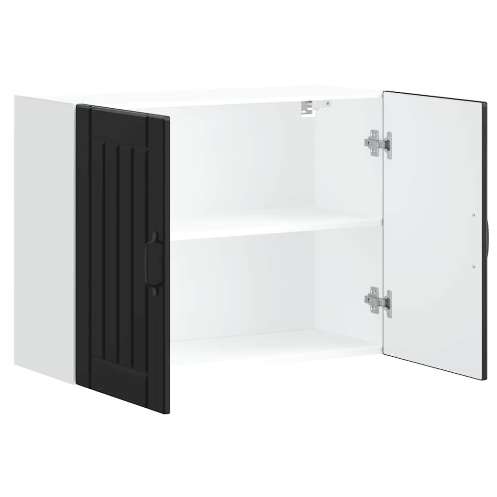 vidaXL Ντουλάπι τοίχου κουζίνας "Lucca" Μαύρο κατασκευασμένο ξύλο