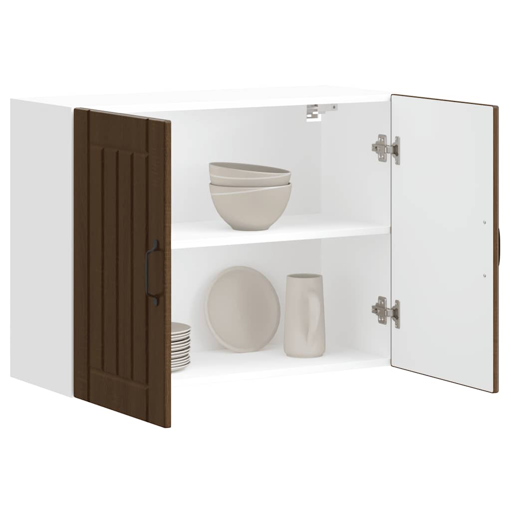 vidaXL ντουλάπι τοίχου κουζίνας "Lucca" Καφέ δρυς καπλαμά ξύλινο