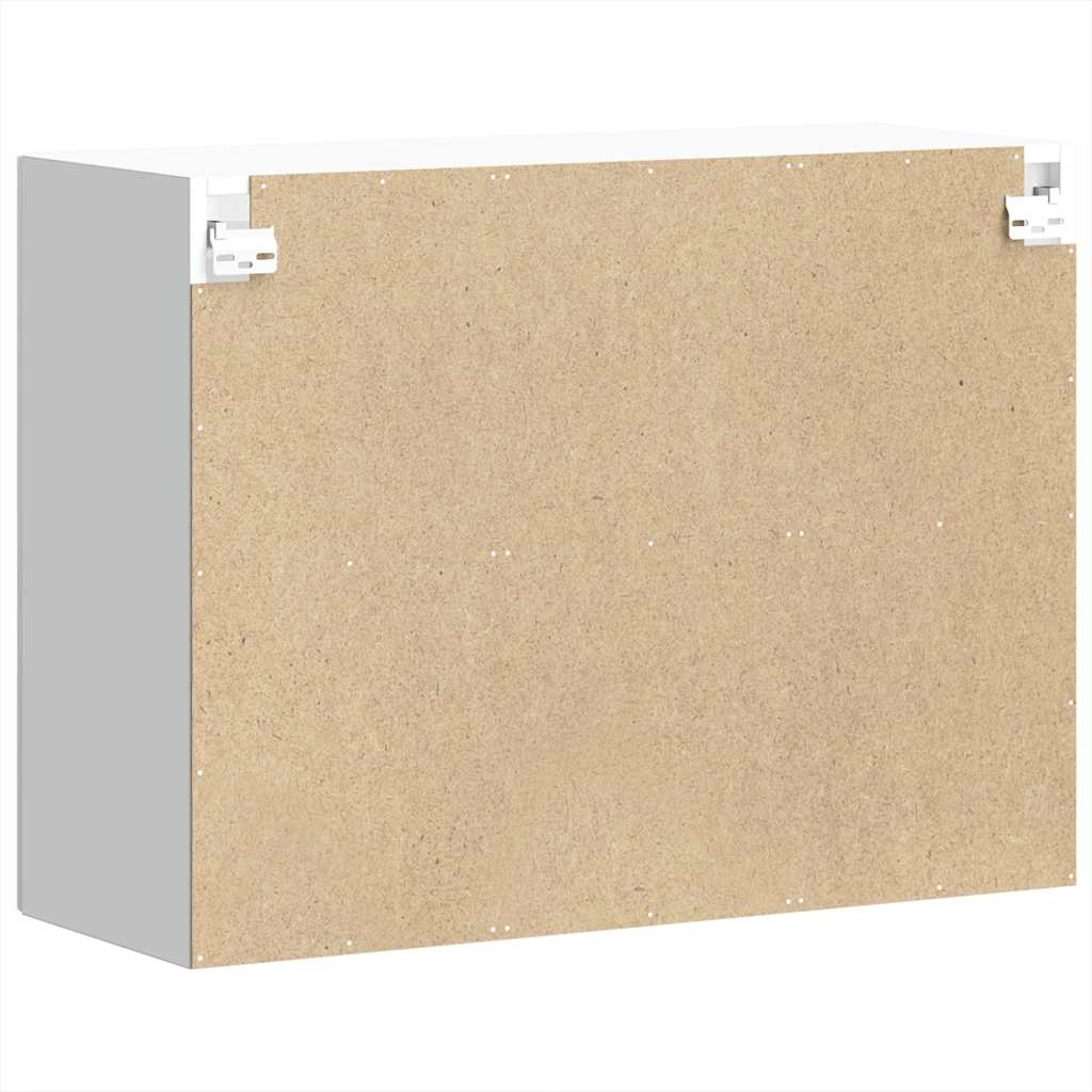 vidaXL Ντουλάπι Κουζίνας με Γυάλινη Πόρτα "Lucca" από Γυαλιστερό Λευκό Τεχνητό Ξύλο