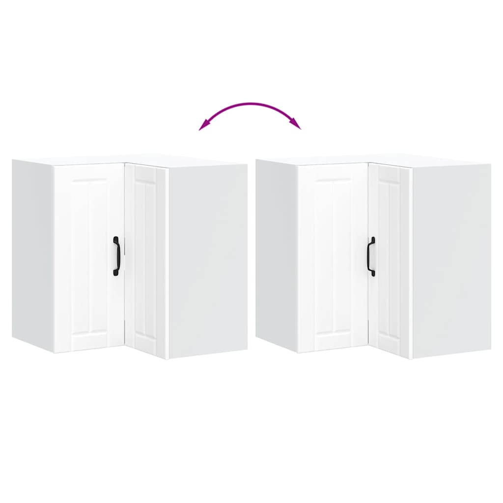 vidaXL Γωνιακό ντουλάπι τοίχου κουζίνας "Lucca" Λευκό