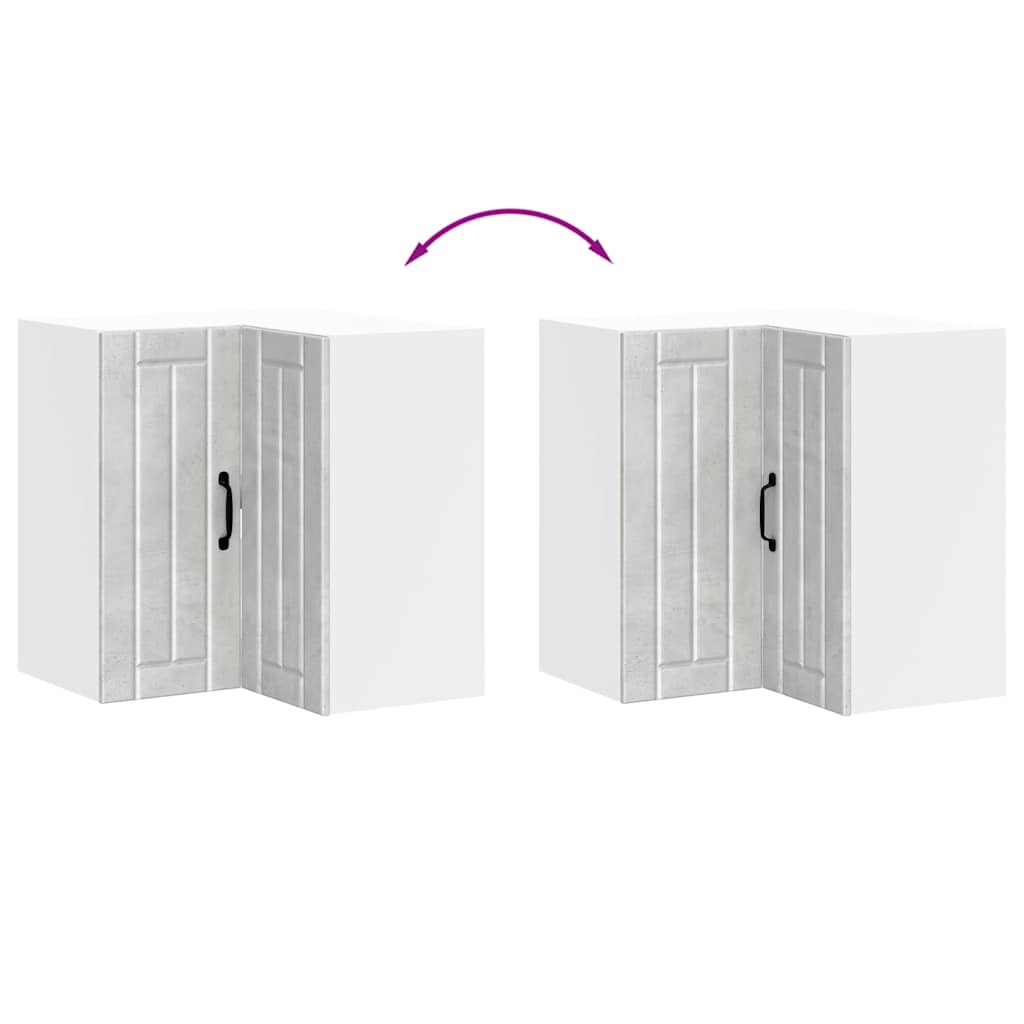 vidaXL Γωνιακό ντουλάπι τοίχου κουζίνας "Lucca" Σκυρόδεμα γκρι