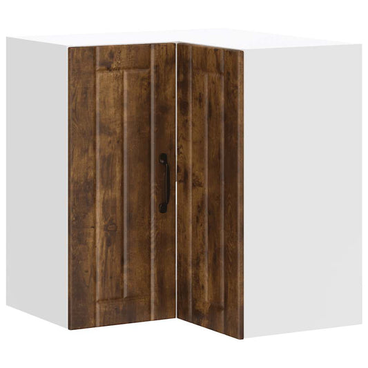 vidaXL Γωνιακό ντουλάπι τοίχου κουζίνας "Lucca" Καπνιστό ξύλο