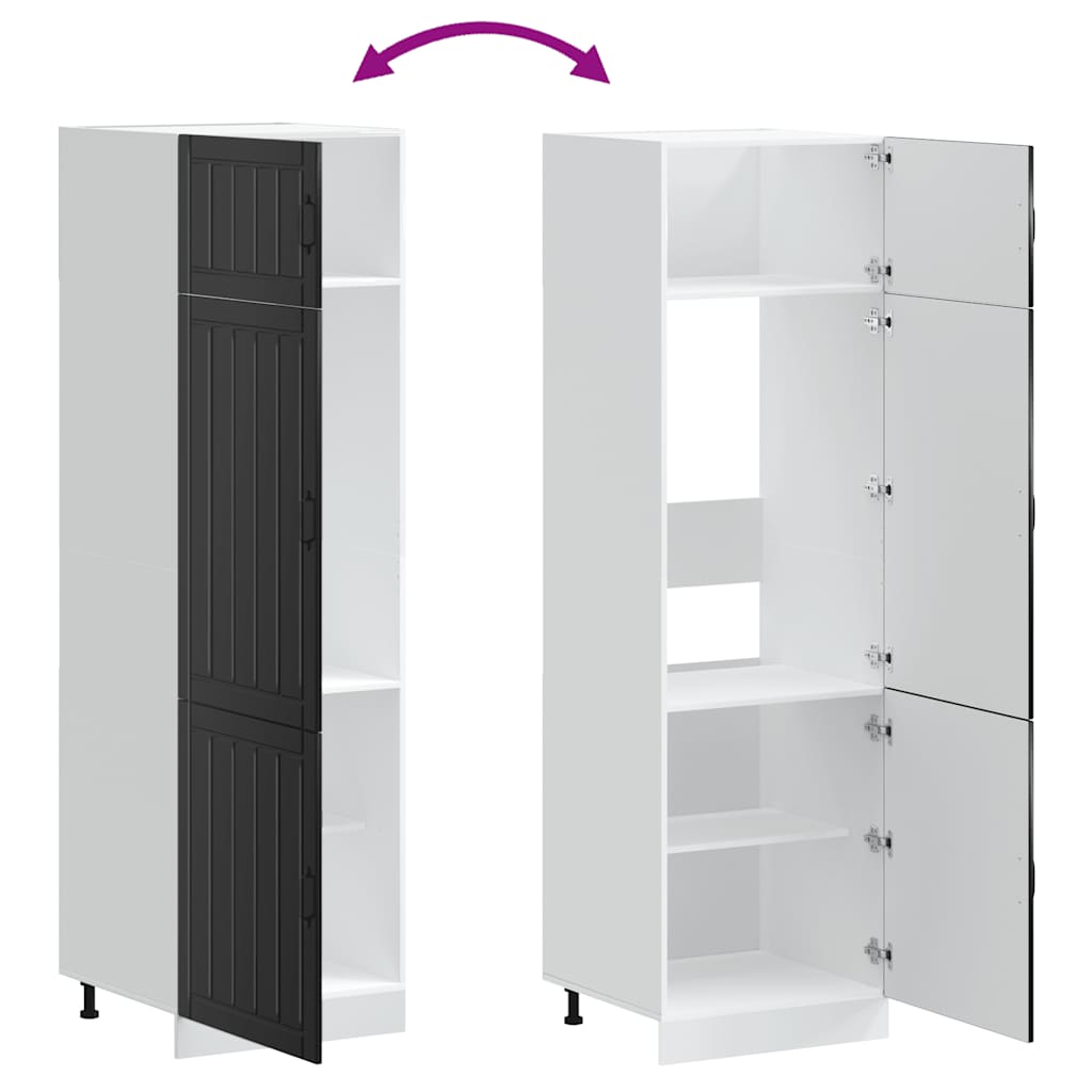 vidaXL Ντουλάπι κουζίνας "Lucca" Μαύρο μηχανουργικό ξύλο