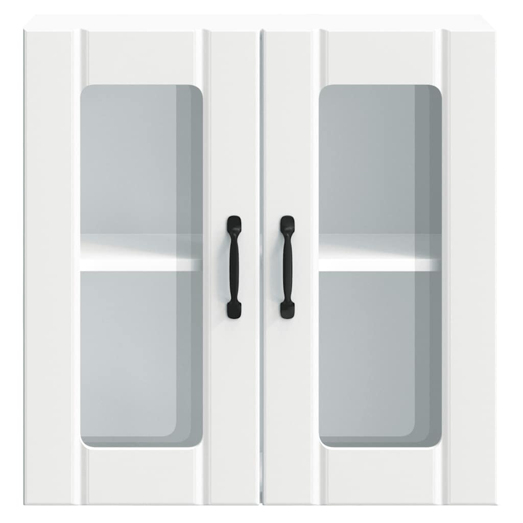 vidaXL Ντουλάπι τοίχου κουζίνας με γυάλινη πόρτα "Lucca" Λευκό