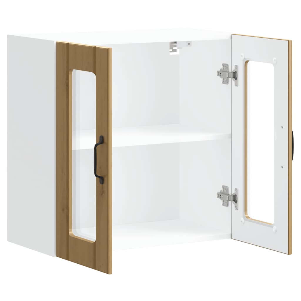 vidaXL Ντουλάπι Κουζίνας με Γυάλινη Πόρτα "Lucca" από Τεχνητό Ξύλο Δρυός Artisan