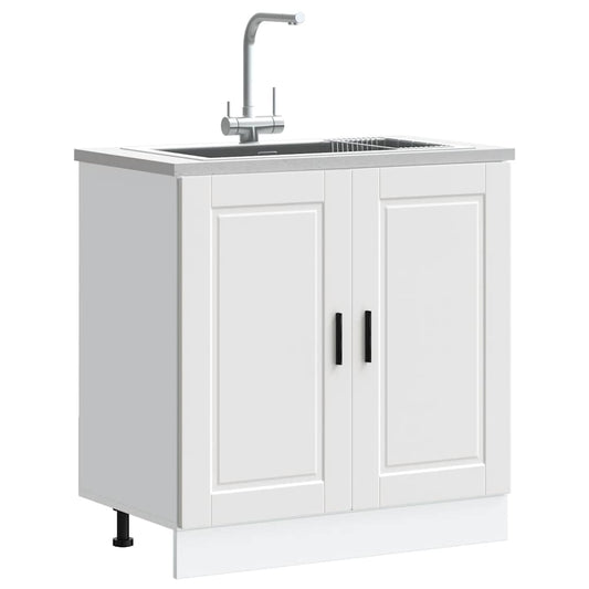 vidaXL Ντουλάπι βάσης νεροχύτη Porto Λευκό 80x46x81,5 cm