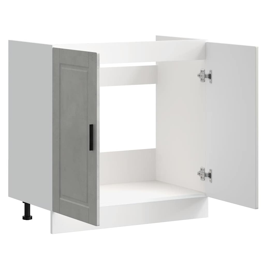 vidaXL Ντουλάπι βάσης νεροχύτη Porto Γκρι μπετόν 80x46x81,5 cm