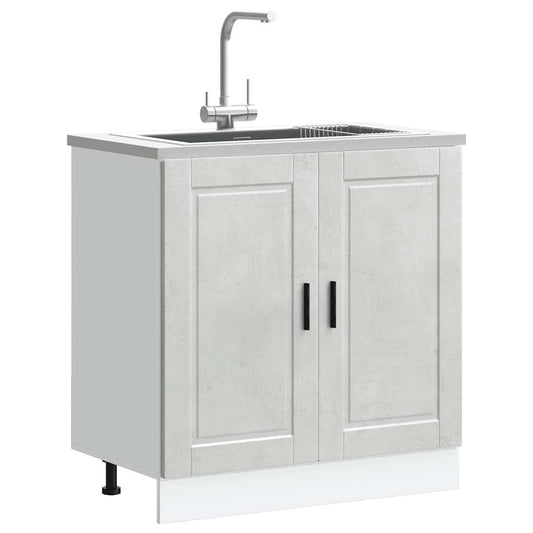 vidaXL Ντουλάπι βάσης νεροχύτη Porto Γκρι μπετόν 80x46x81,5 cm