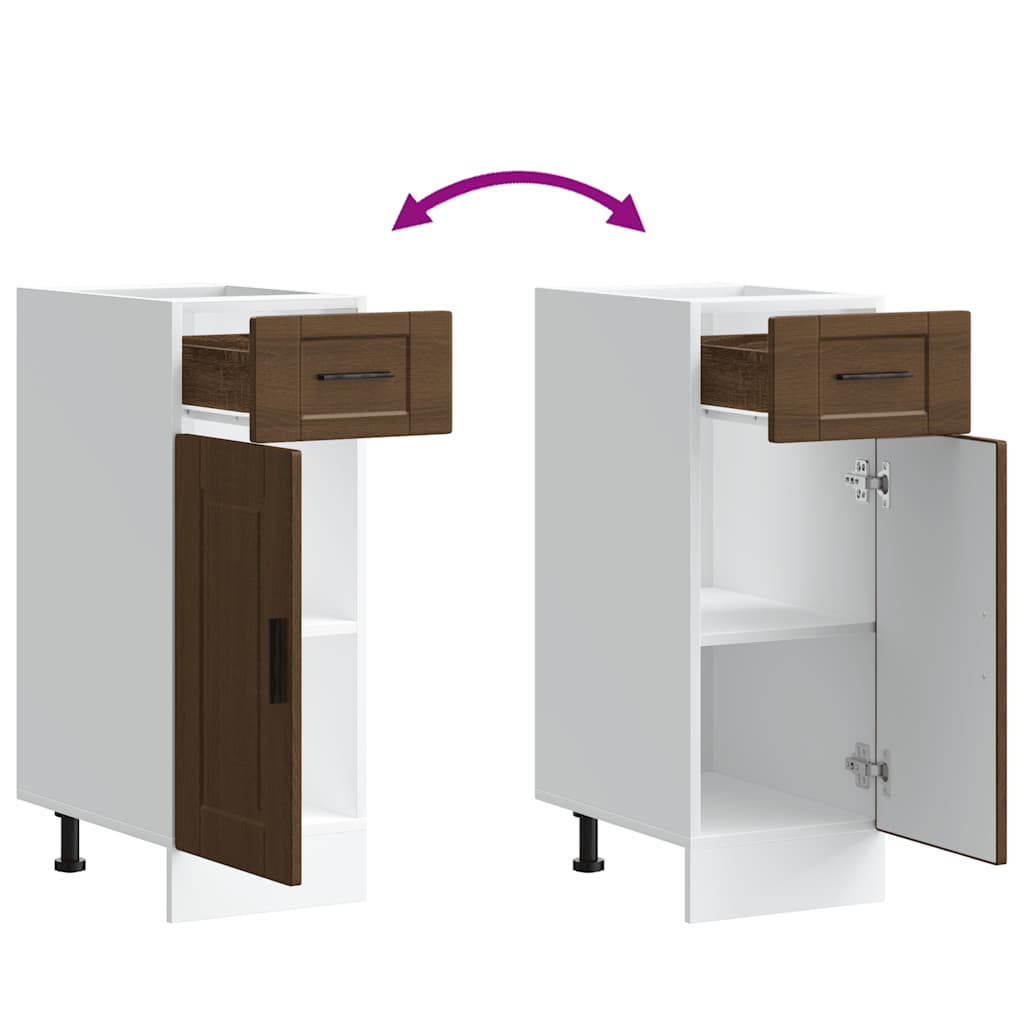 vidaXL ντουλάπι βάσης κουζίνας Porto Καφέ Δρυς κατασκευασμένο ξύλο