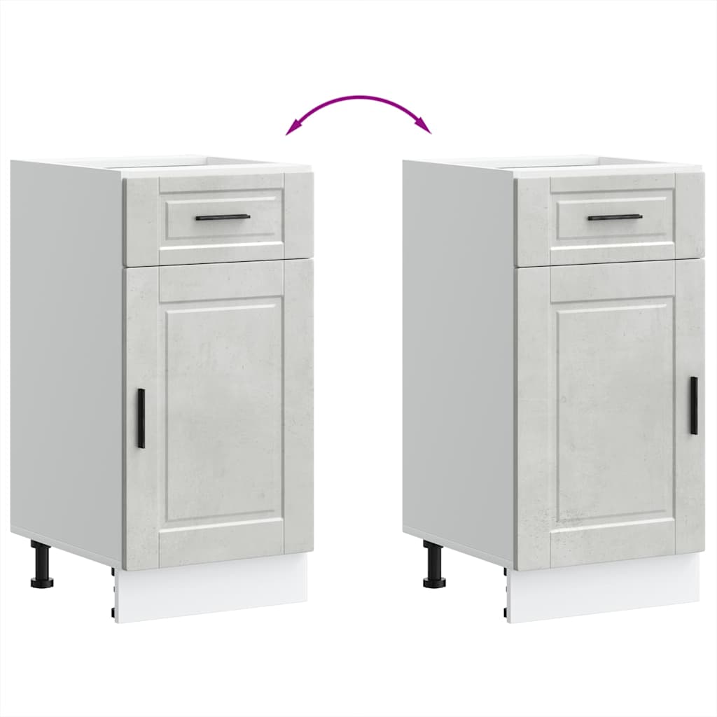 vidaXL ντουλάπι βάσης κουζίνας Porto Μπετόν Γκρι κατασκευασμένο ξύλο