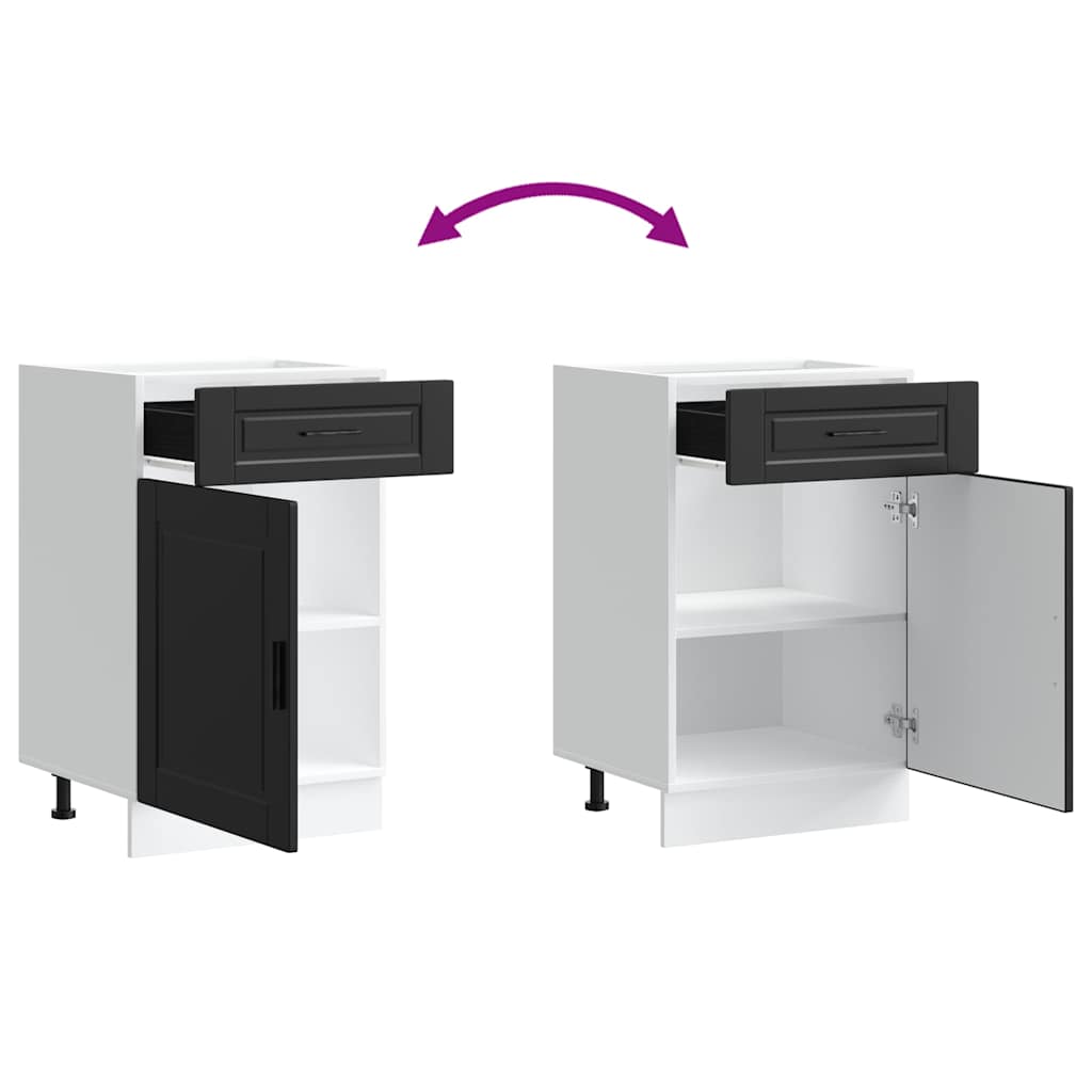 vidaXL ντουλάπι βάσης κουζίνας Porto Μαύρο κατασκευασμένο ξύλο