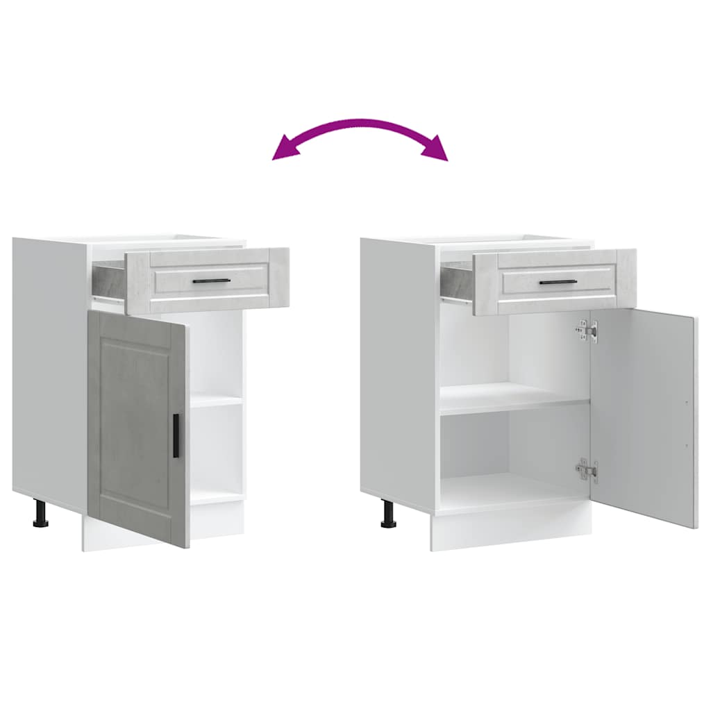 vidaXL ντουλάπι βάσης κουζίνας Porto Μπετόν Γκρι κατασκευασμένο ξύλο