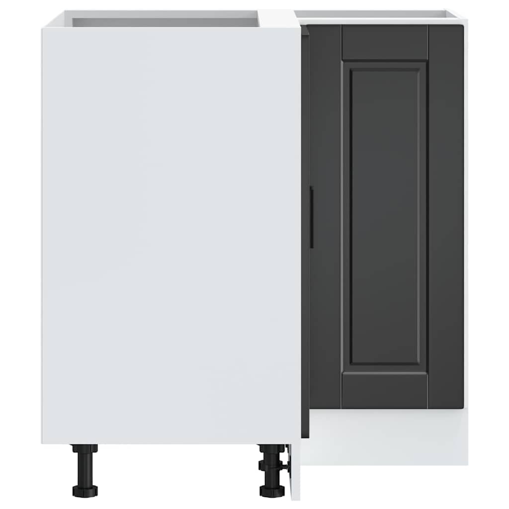 vidaXL Γωνιακό ντουλάπι βάσης κουζίνας Porto Μαύρο Επεξεργασμένο Ξύλο