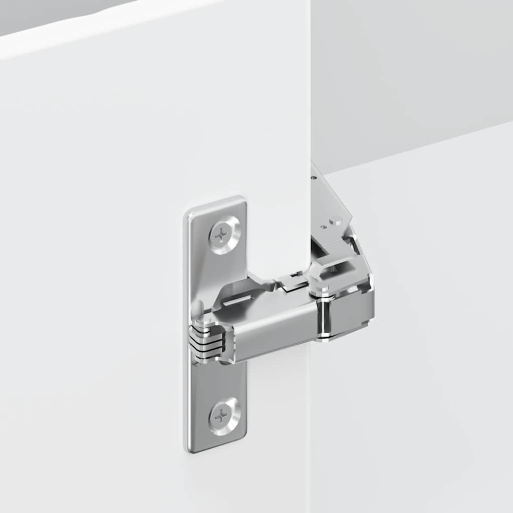 vidaXL Γωνιακό ντουλάπι βάσης κουζίνας Porto Γυαλ. Λευκό Επεξ. Ξύλο