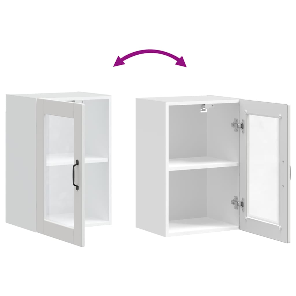 vidaXL Ντουλάπι τοίχου κουζίνας με γυάλινη πόρτα Porto Λευκό
