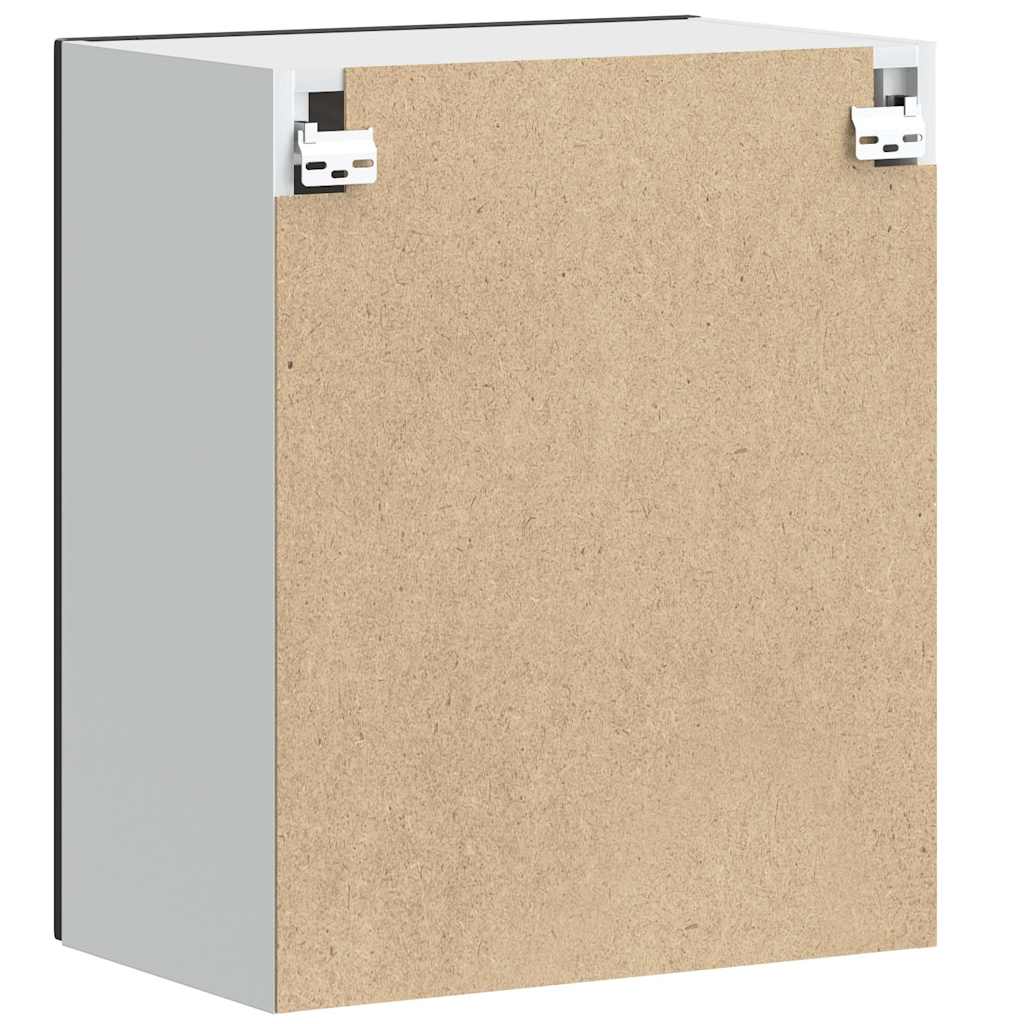 vidaXL ντουλάπι τοίχου κουζίνας "Porto" Μαύρο μηχανουργικό ξύλο