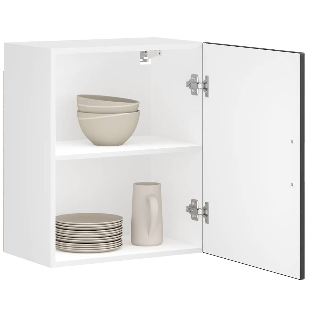 vidaXL ντουλάπι τοίχου κουζίνας "Porto" Μαύρο μηχανουργικό ξύλο